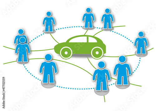 Carsharing Symbol, Logo, Piktogramm