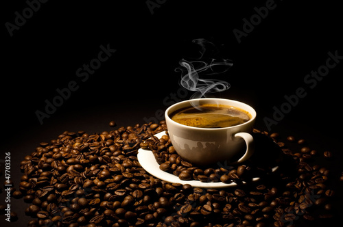 чашка горячего кофе