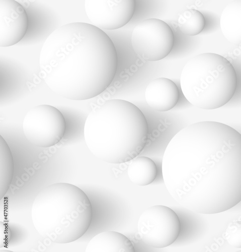 3D Kugeln Tapete - Fototapete Seamless abstract 3D white spheric background