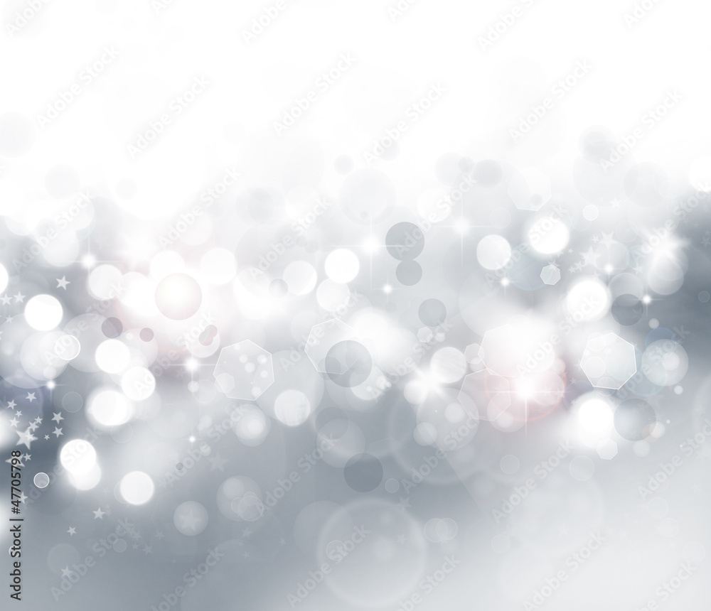 Abstract grey silver bokeh blur background