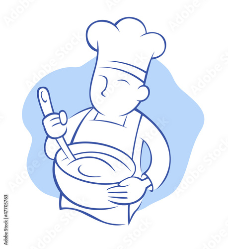 Chef whisking illustration