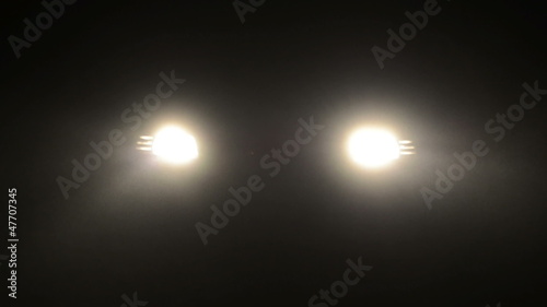 Fog in a headlights of car