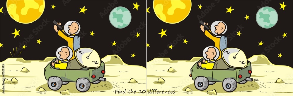 moon rover-find 10 differences