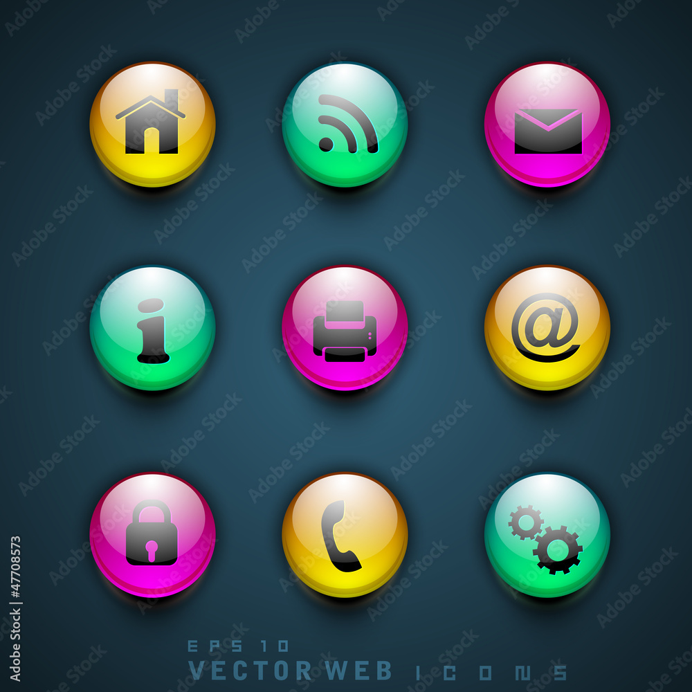 3D web 2.0 mail icons set. Can be used for websites. 3D web 2.0 mail icons set. Can be used for websites.