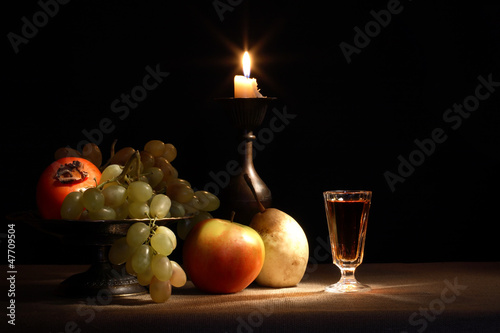 Fruits And Candle