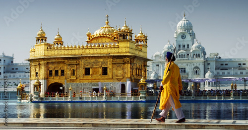 Sikh in front of Golden Temple, Amritsar, India