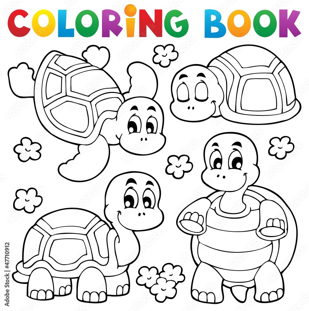 Fototapeta premium Coloring book turtle theme 1