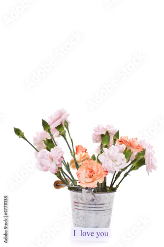 Fototapeta Naklejka Na Ścianę i Meble -  bouquet of carnations in a vase