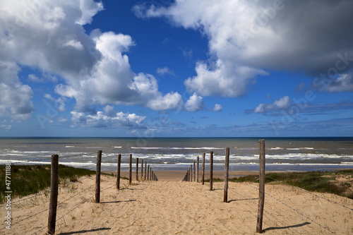 path to the beach on North Sea in Zandvoort aan Zee