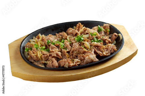 .Chinese dish -pork  with vegetables