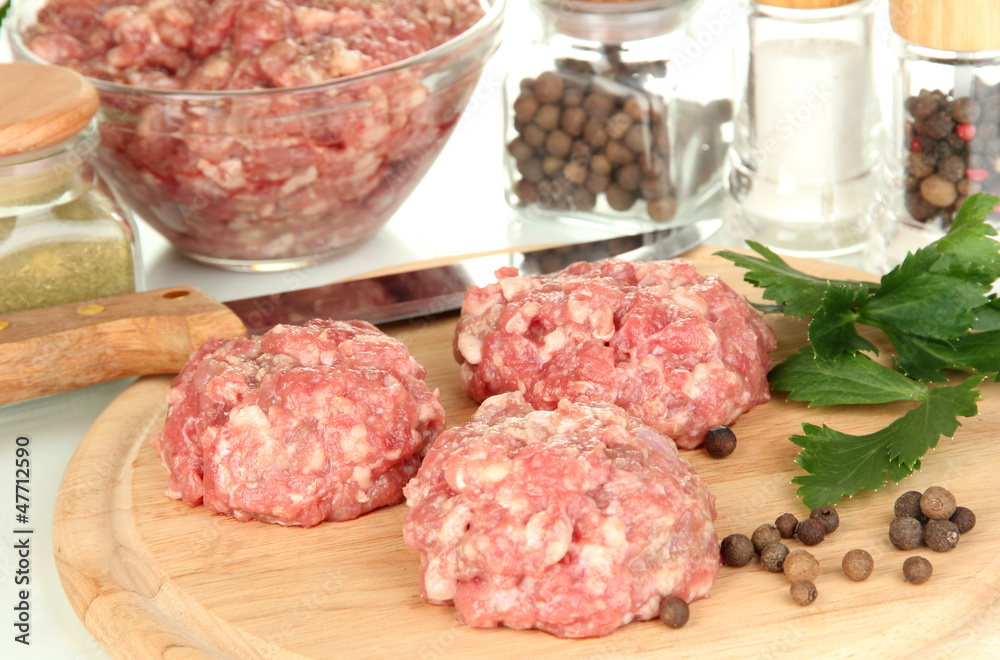 Raw meatballs with spices Raw meatballs with spices