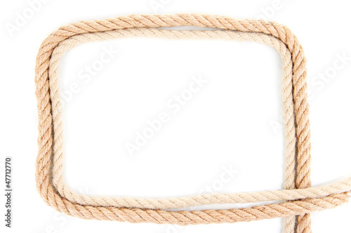 Frame composed of rope isolated on white