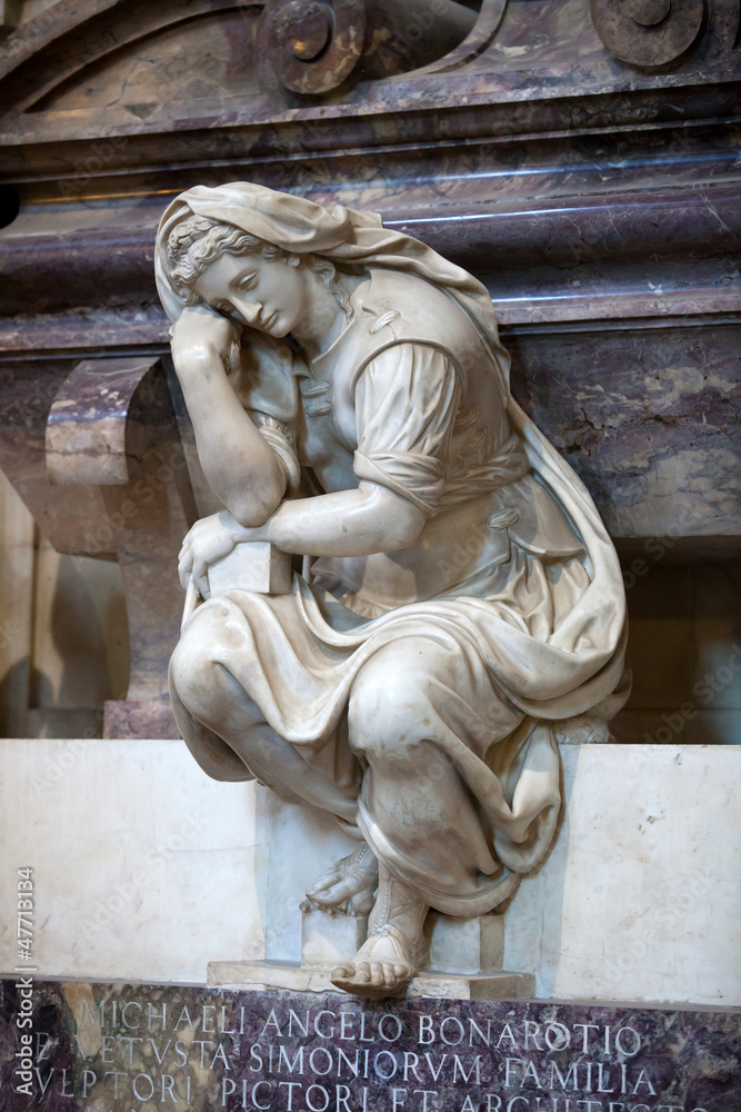 Florence - Santa Croce.Tomb of Michelangelo Buonarroti
