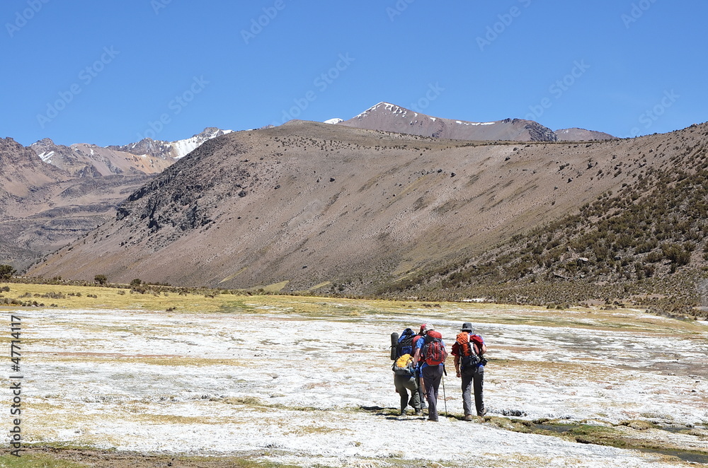 Randonneurs Altiplano Bolivie