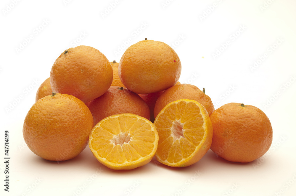 heap of tangerines on white heap of tangerines on white