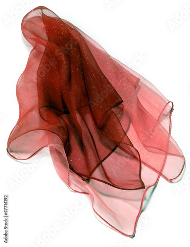 brillant trasparent silk foulard on white