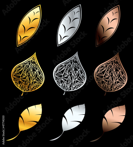 Golden, silver and bronze petals