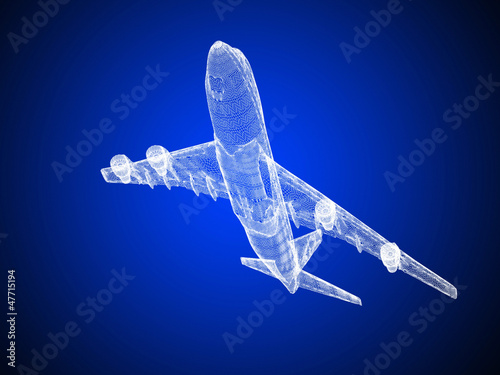 model of jet airplane isolated