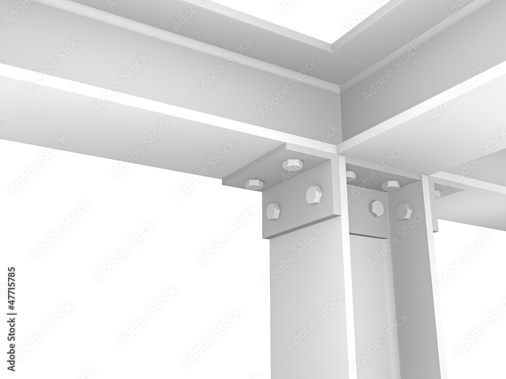 steel construction detailed view - 3D steel construction detailed view - 3D