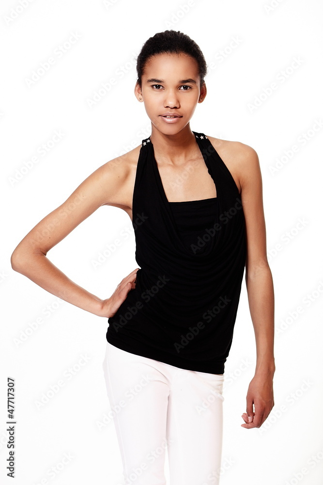 stylish smiling casual young beautiful black woman stylish smiling casual young beautiful black woman