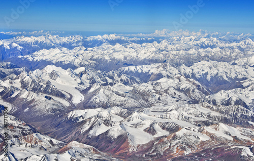 areal view of greater himalayas