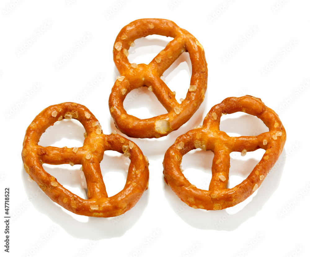 Tasty pretzels isolated on white Tasty pretzels isolated on white