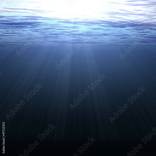 Underwater Scene with sun rays