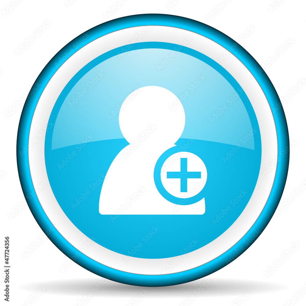 add contact blue glossy icon on white background add contact blue glossy icon on white background