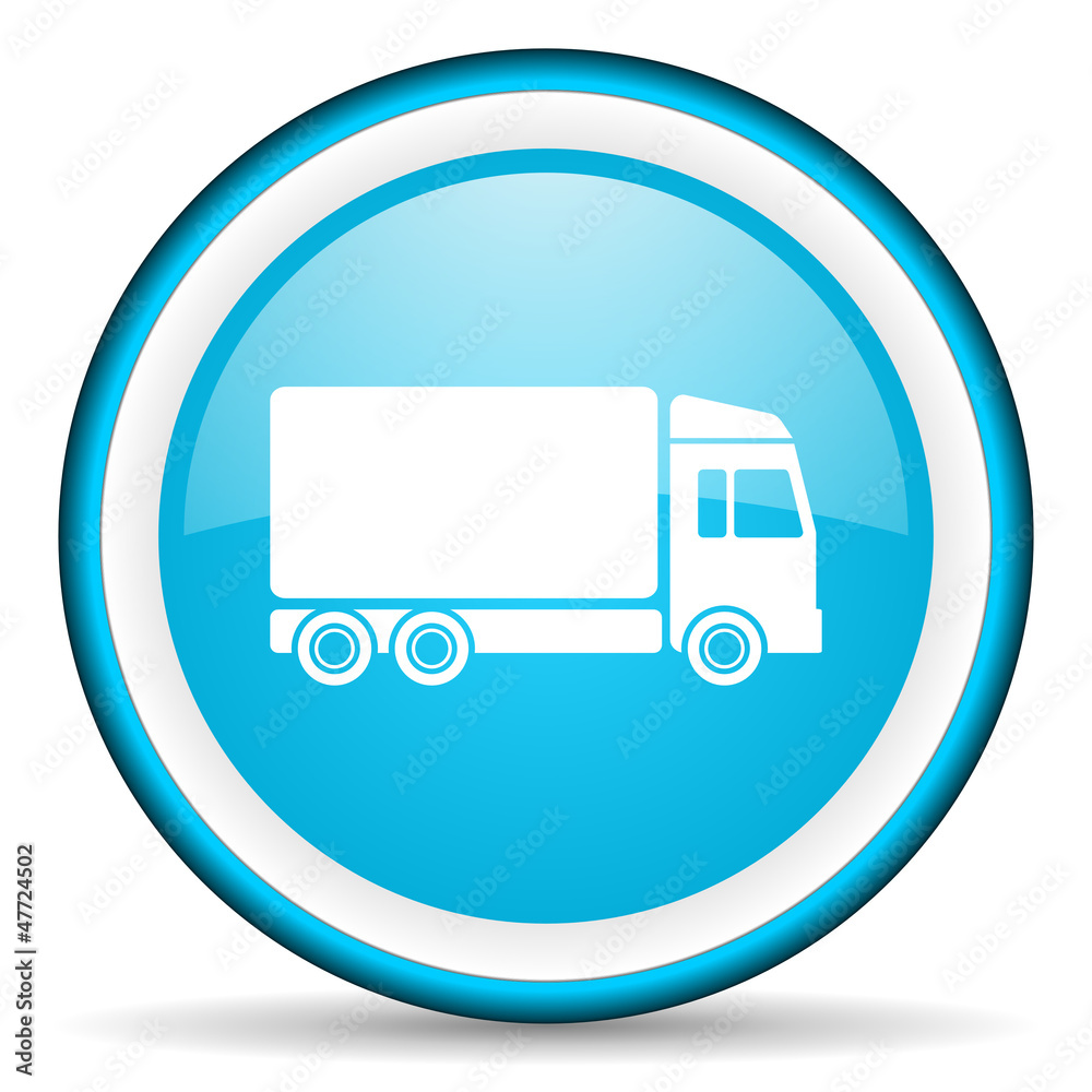 delivery blue glossy icon on white background delivery blue glossy icon on white background