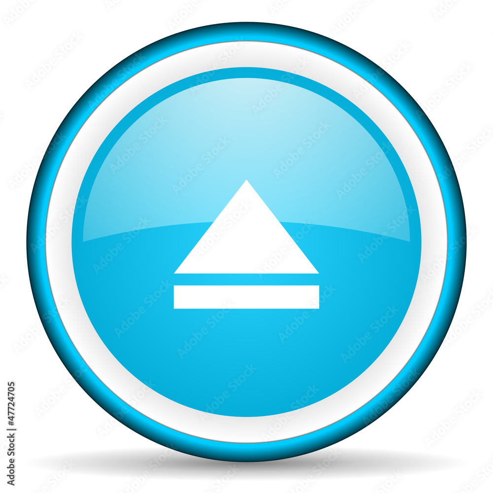 eject blue glossy icon on white background eject blue glossy icon on white background