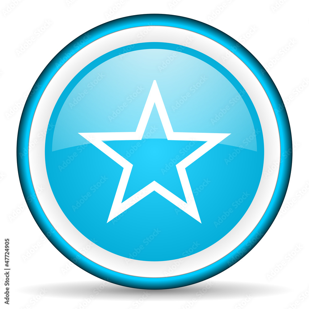 star blue glossy icon on white background