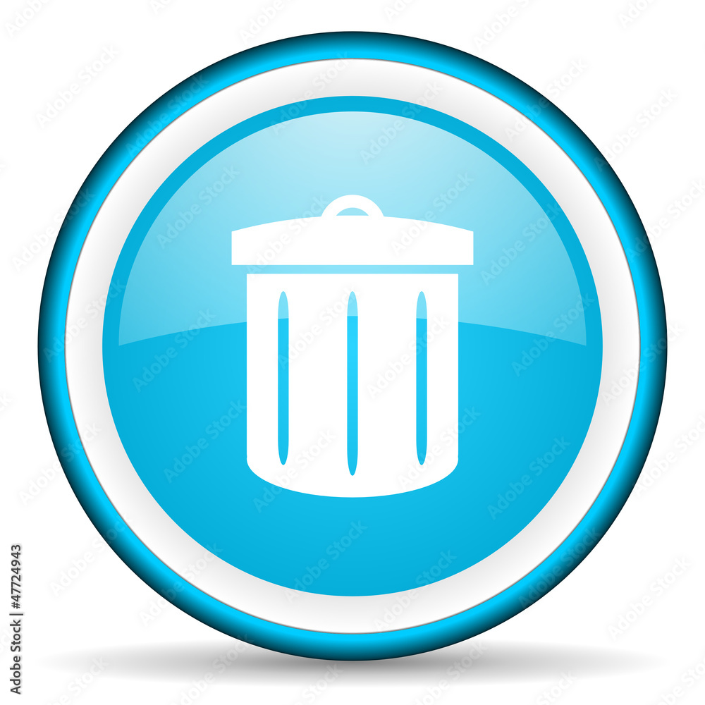 recycle blue glossy icon on white background recycle blue glossy icon on white background