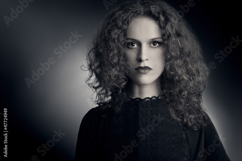 Fashion portrait curly hair woman © Alenavlad