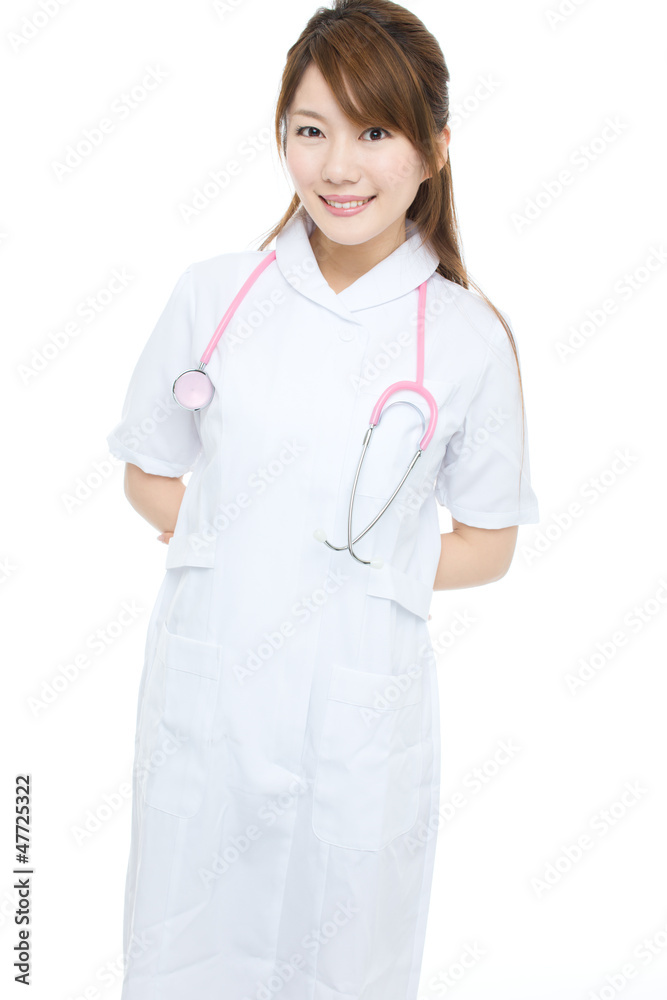 Beautiful asian nurse on white background Beautiful asian nurse on white background