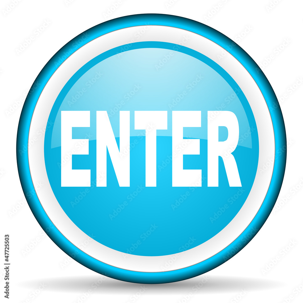 enter blue glossy icon on white background enter blue glossy icon on white background