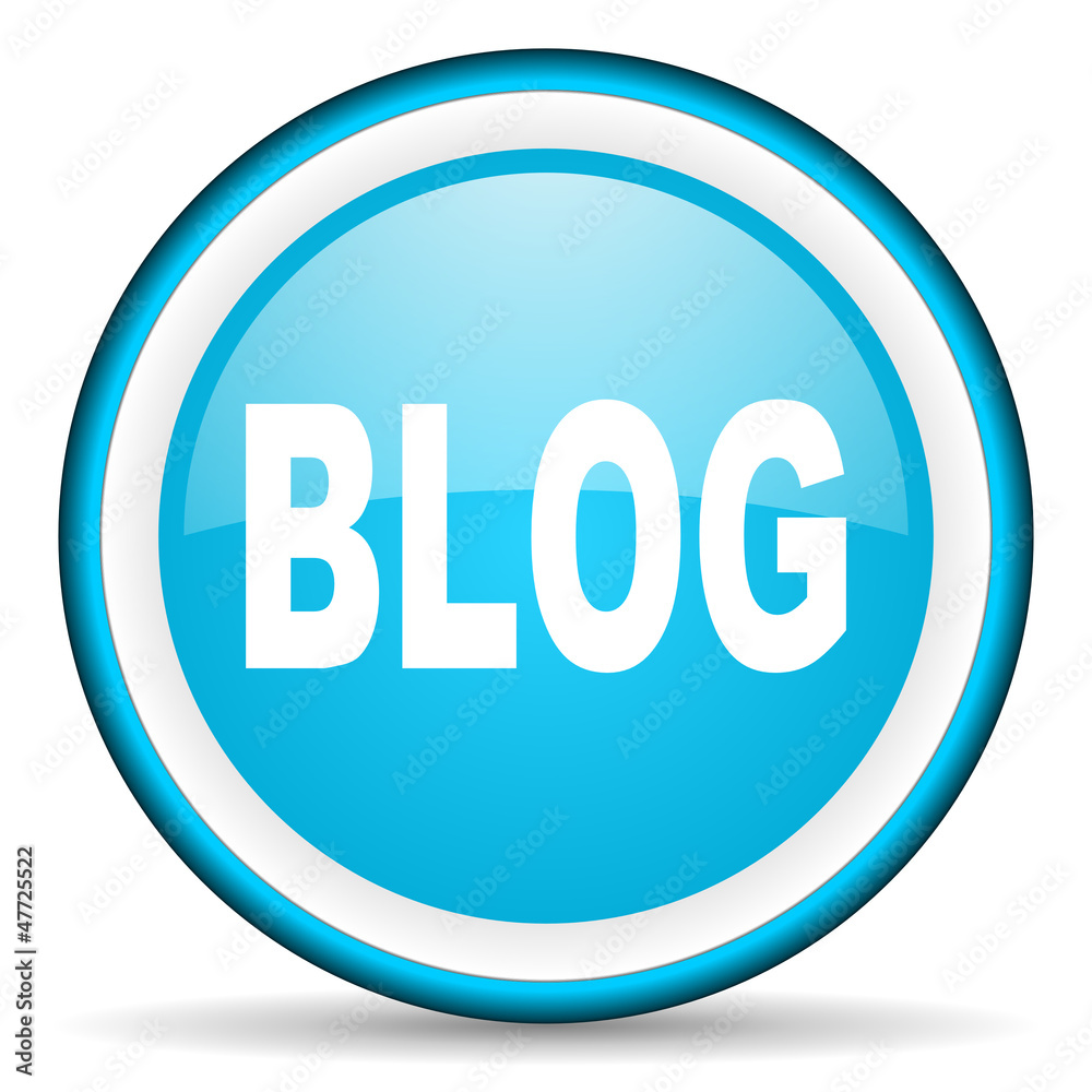 blog blue glossy icon on white background blog blue glossy icon on white background