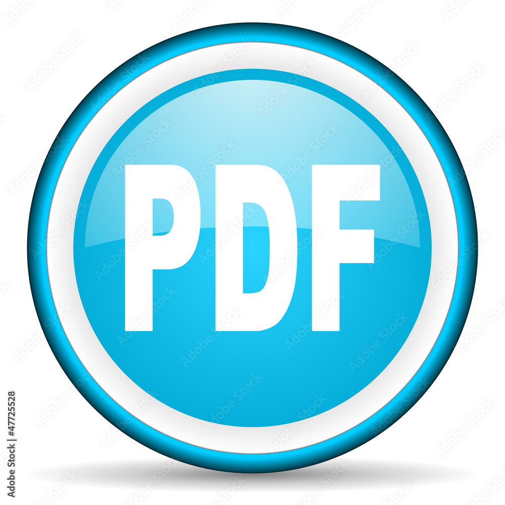 pdf blue glossy icon on white background pdf blue glossy icon on white background