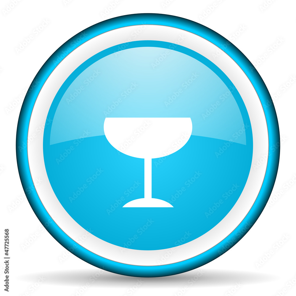 glass blue glossy icon on white background glass blue glossy icon on white background