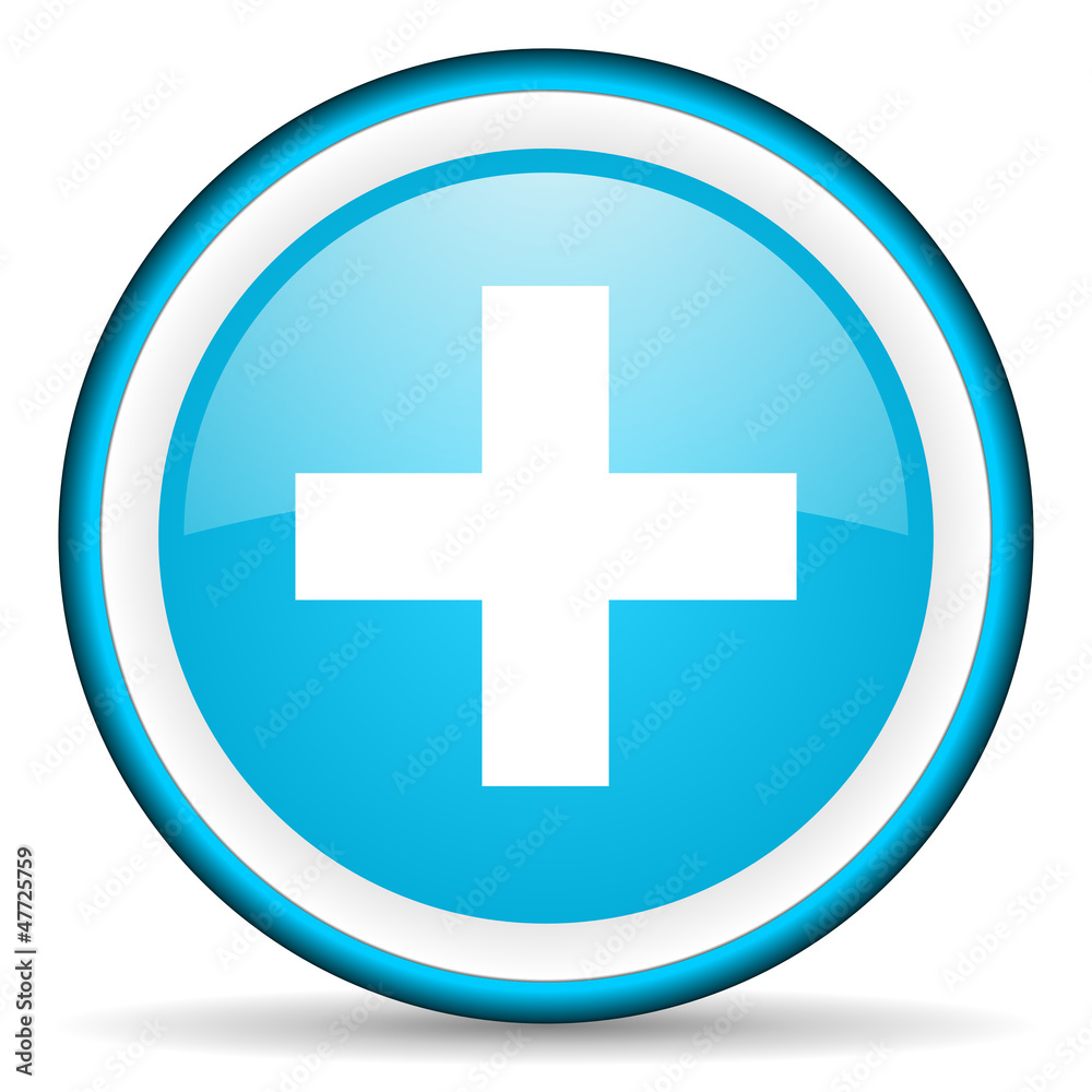 emergency blue glossy icon on white background emergency blue glossy icon on white background