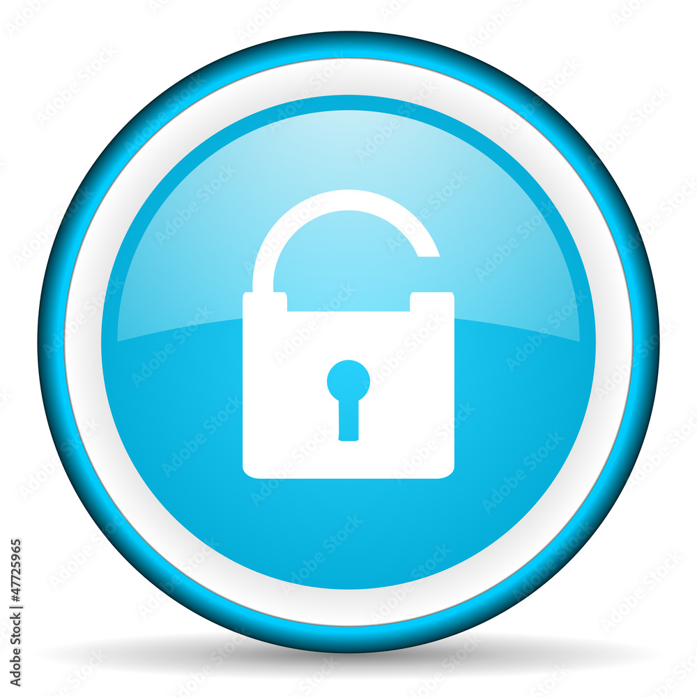 padlock blue glossy icon on white background padlock blue glossy icon on white background