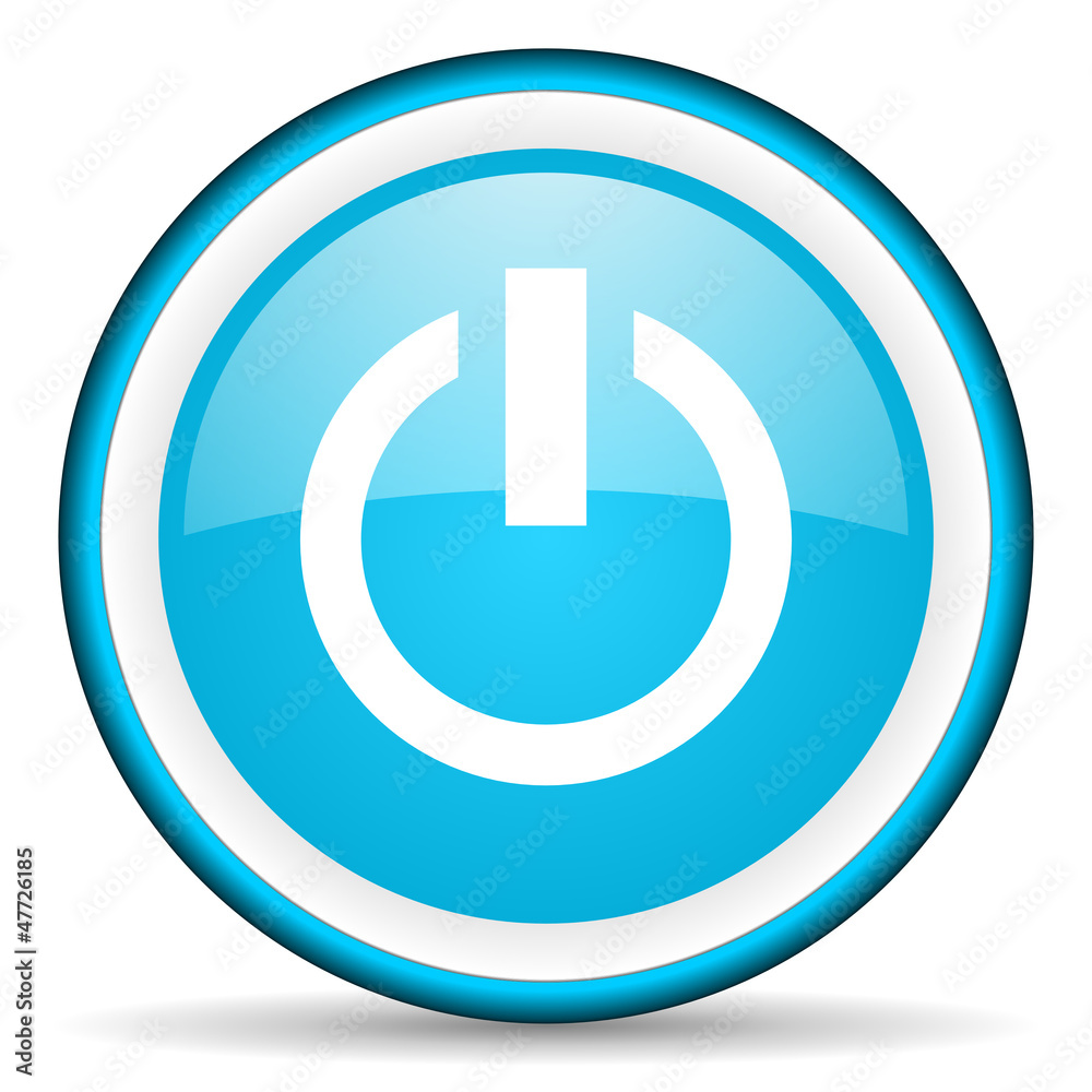 power blue glossy icon on white background power blue glossy icon on white background