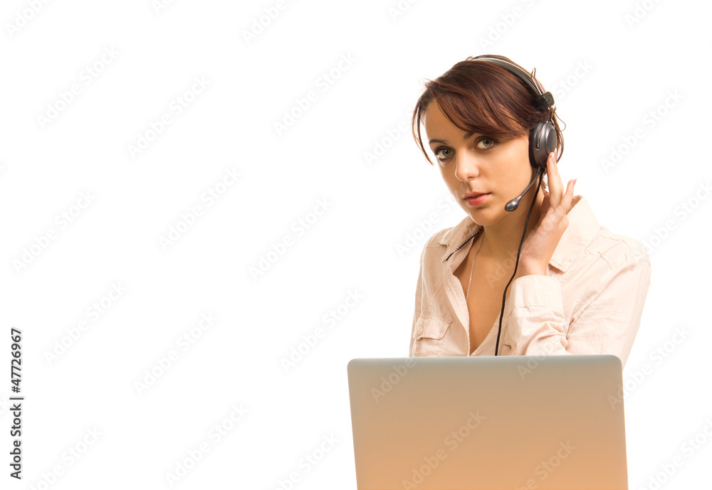 Attractive receptionist or call centre operator Attractive receptionist or call centre operator