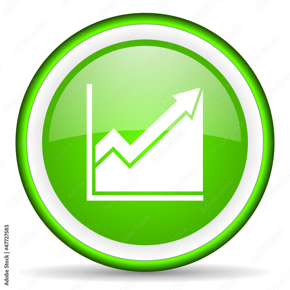 histogram green glossy icon on white background histogram green glossy icon on white background