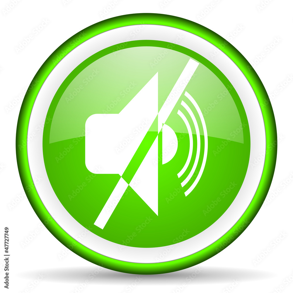 mute green glossy icon on white background mute green glossy icon on white background