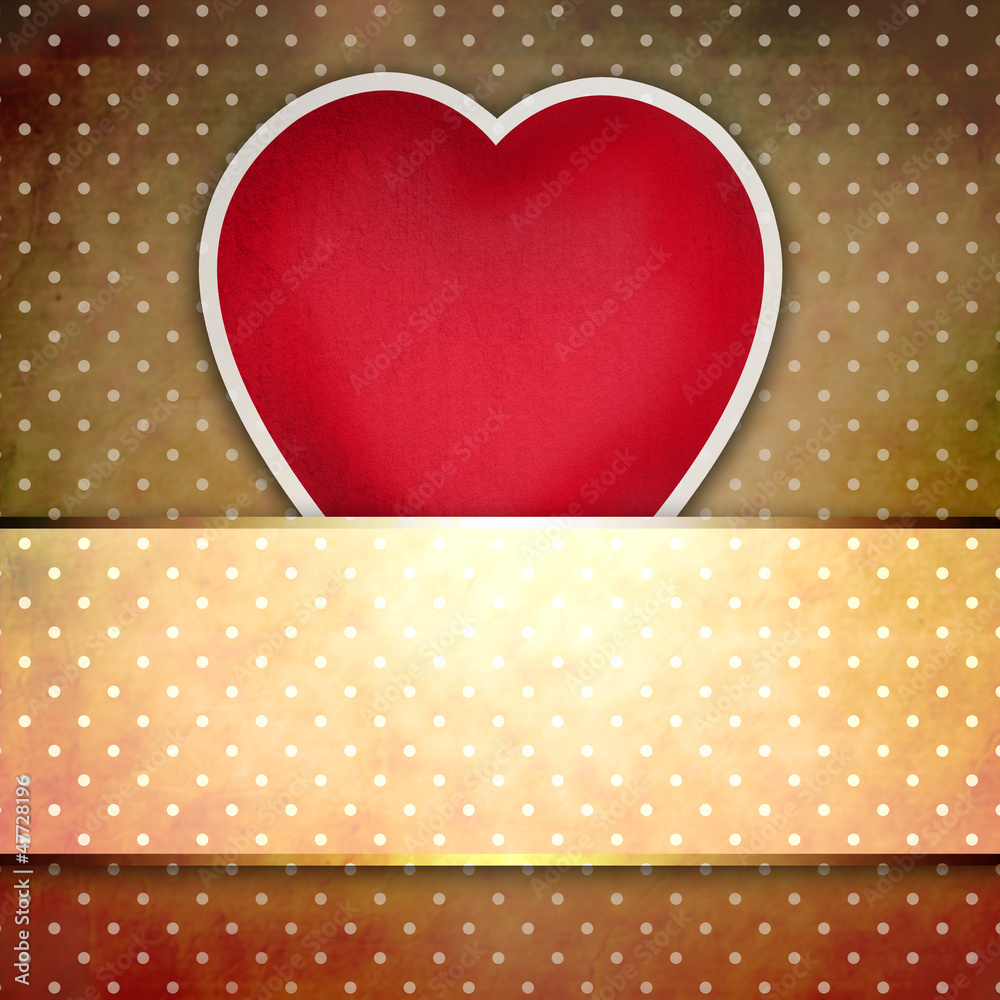 Valentine background: heart over retro texture