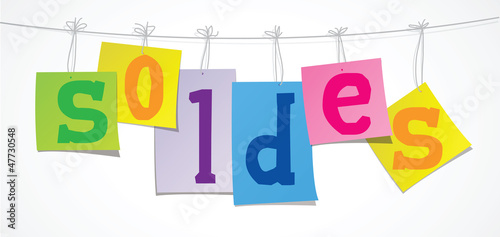 étiquette, pancarte SOLDES