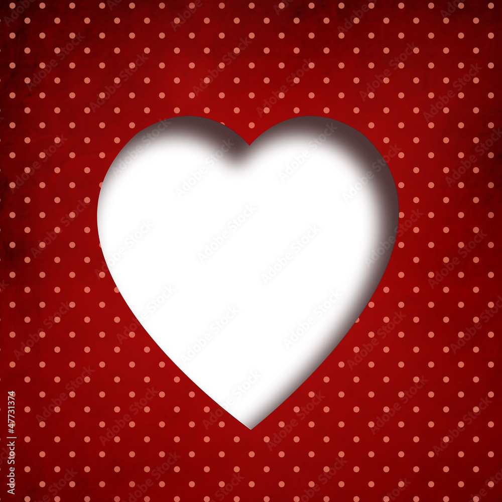 Grunge dotted Valentines day background with copyspace