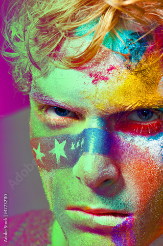 Fototapeta Naklejka Na Ścianę i Meble -  color face art men