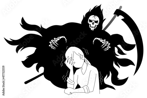 死神に取り憑かれた女性