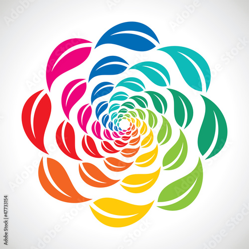round arrangement of colorful leaf stock vector